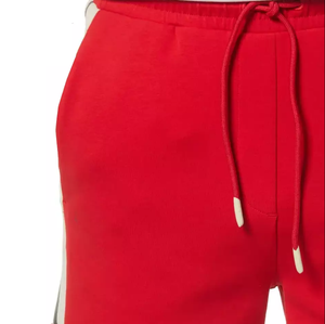 Shorts Bermuda Rouges pour Hommes avec Bande Latérale, Taille Mi-Haute, Cordon de Serrage, Décontractés, en Tricot - Product Image 4