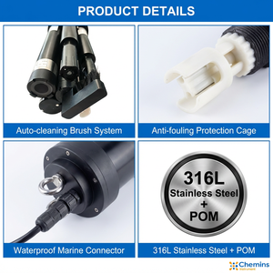 Sonda Multiparamétrica de Qualidade da Água 6 em 1 com Escova de Limpeza Automática para Estação de Monitoramento de Rios e Lagos - Product Image 2