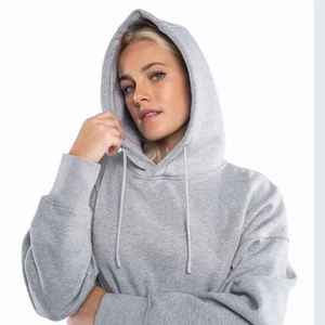 Sudadera con capucha de algodón tejido ecológico de manga larga para mujer, estilo jogger, con logo personalizado en la parte delantera, ideal para invierno, venta al por mayor. - Product Image 4