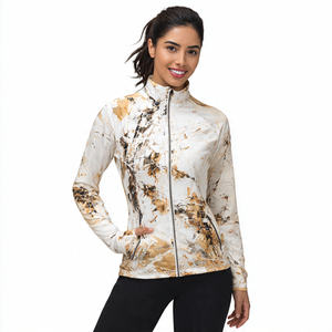 Chaqueta Deportiva Acolchada de Spandex para Yoga, con Cierre, para Entrenamiento, Fitness, Cuello Alto, Transpirable y Ecológica para Mujer - Product Image 1