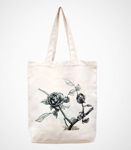 Canvas Tote <b>Bag</b> With Fly Print <b>Medium</b> <b>Size</b> Long Handle Shopping <b>Bag</b> Daily Use - Product Image 3