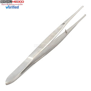 Pinzas para Tejidos IRIS de 10 CM / 4 Pulgadas, Rectas, con 1x2 Dientes Serrados, Instrumento Quirúrgico Manual, Certificado CE, para Cirugía General de Precisión - Product Image 1