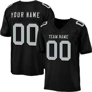 Camiseta de Fútbol Americano Personalizada, Uniforme de Equipo Negro y Gris, Transpirable, de Secado Rápido, para Jóvenes y Adultos, Impresión OEM - Product Image 1