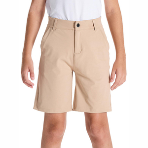Boys Khaki School Uniform <b>Shorts</b> With Pockets Flat Front Stretch Kids Dress <b>Chino</b> <b>Short</b> Pants - Product Image 1