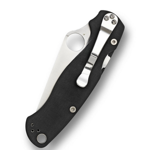 Couteaux de poche pliants haut de gamme avec manche ergonomique noir, lame en acier inoxydable à bord plat et tranchant, trou pour le pouce et clip ceinture - Product Image 3