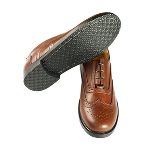 Chaussures habillées Oxford en cuir véritable marron à bout rond et lacets pour hommes, idéales pour le bureau, couleur unie, toutes saisons - Product Image 2