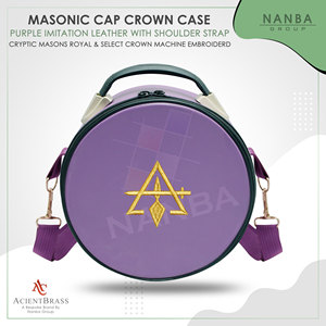 <b>Masonic</b> Regalia Council Crown Cap <b>Case</b>-Embroidered Gold Trowel With Strip - Product Image 4
