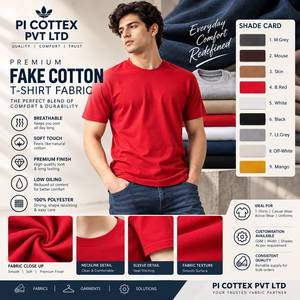 Tissu en coton imitation pour t-shirts, doux, respirant et durable, pour vêtements décontractés et confection, provenant d'un fournisseur indien, en vente. - Product Image 1