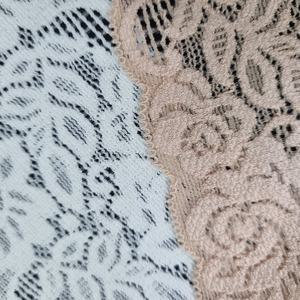 Tela de Encaje Elástico Floral de 8.5cm, Peso Medio, Nailon y Spandex, Borde Festoneado con Hilo Texturizado Patentado en el Reverso - Product Image 2