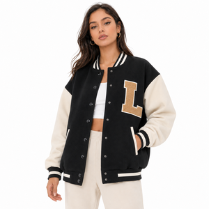 Chaquetas Varsity Personalizadas DCY para Mujer con Bordado, Chaquetas de Béisbol Letterman al por Mayor, Resistentes al Viento y Ecológicas - Product Image 3
