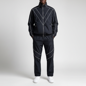 Men's Polyester Nylon Zip Up Windbreaker Tracksuit High Quality Outdoor Sportswear <b>Set</b> - Product Image 1