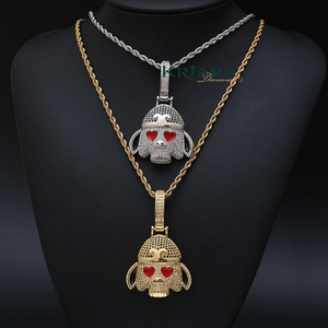 Colgante de cerdo de dibujos animados de plata 925 con moissanita, chapado en oro y rodio, dijes temáticos bonitos, unisex, para uso diario - Product Image 4