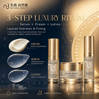 Ensemble de soins de la peau Natural Beauty, cadeau, crème anti-âge pour le visage et sérum facial, kit de soins de la peau en format voyage, 3 pièces