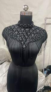 Capa de Nylon de Lujo Ellora con Cuentas Bordadas y Borlas Decorativas para Vestidos de Novia y Trajes de Noche - Product Image 3