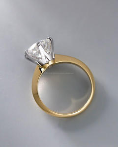 Anillo de Compromiso/Boda Vintage de Oro Amarillo de 14k con Diamante Cultivado en Laboratorio IGI/GIA, Unisex, Oro Blanco Fino para Aniversario, Ideal para Fiestas - Product Image 3