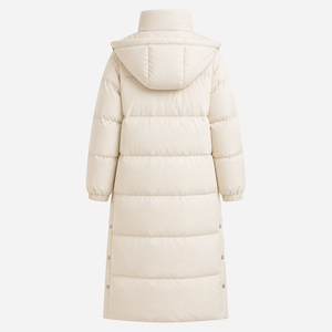 OEM Custom Logo Winter Long <b>Line</b> Puffer Style Jacket Women Hooded Down <b>Coat</b> Waterproof Windproof Thermal Outerwear - Product Image 2