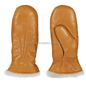 Meilleure qualité 2022 cuir de vachette hommes femmes sport chaud neige Ski mitaines et gants résistant aux intempéries cire Ski mitaines - Product Image 6