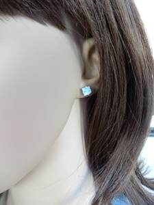 Boucles d'oreilles clous en larimar brut, larimar naturel, argent sterling, bijoux fins faits à la main, fournisseur en gros - Product Image 5