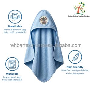 Serviette de Bain à Capuche Brodé Premium pour Bébé, en Coton Doux Éponge, Motif Ours Adorable, Serviette de Bain Enveloppante pour Bébé, OEM/ODM Disponible - Product Image 5