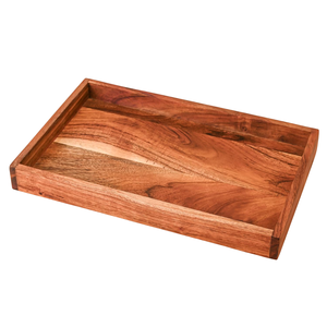 Plateau de service en bois d'acacia le plus vendu plateau de vanité pour salle de bain comptoir de cuisine Table basse bijoux et organisateur de parfum - Product Image 1