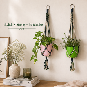 Vase mural rustique en acier enduit d'époxy, style ferme |   Support de Plantes Durable et Écologique pour Intérieur/Extérieur, Design Circulaire Vintage - Product Image 6