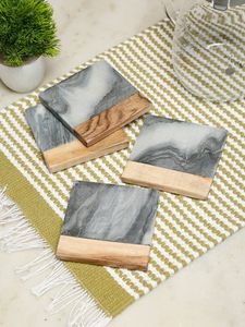 Premium Design Marble Coaster Stone Coaster Wood Marble Coaster Stone and Coaster Tea Place Mats At factory wholesale Price - Product Image 2