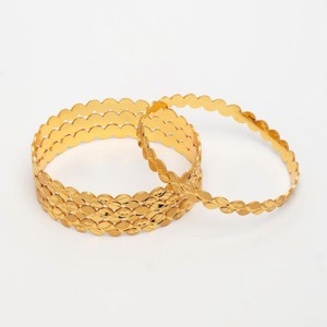 Antique Finish Heavy Gold Plated <b>Bangles</b> Pair Traditional Pattern Designer Jewelry for Women Ethnic Wedding Collection - Product Image 6