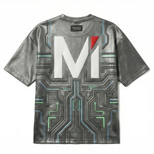 T-shirt de luxe décontracté surdimensionné pour homme, style urbain métallisé, mode streetwear, Europe USA MALUZA INDUSTRIES - Product Image 3