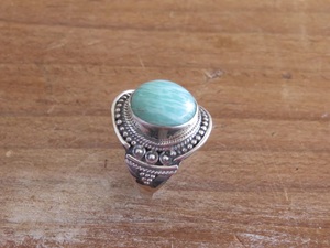 Anillo de Amazonita Natural con Plata, Anillo de Piedra Preciosa Hecho a Mano Único para Uso Diario - Product Image 3