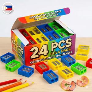 Paquete de 24 Sacapuntas Manuales de Doble Orificio: Sacapuntas Compactos de Colores Variados para la Escuela, Oficina y Niños - Product Image 3