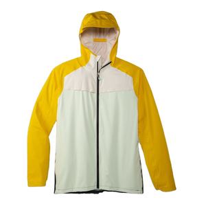 Chaqueta de running ecológica de tela reciclada para hombre, ropa deportiva sostenible, transpirable, cortavientos para correr, blanca y amarilla - Product Image 1