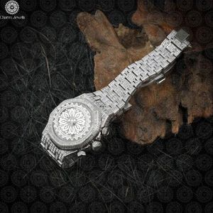 Charm Jewells Luxury Stainless Steel Watch Polygon Case 42mm Analog Quartz <b>Chronograph</b> Men's Fashion Fold Clasp - Product Image 2