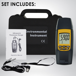 Medidor de Espesor Ultrasónico Digital 1.2-220mm |   Probador de Metales LCD para Medición de Tubos y Placas de Acero, Aluminio y Cobre (OEM) - Product Image 2