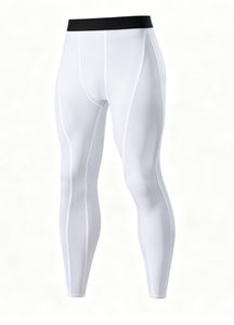 Pantalones de Compresión Verde Neón para Hombre, Cintura Elástica, Franja Lateral, Secado Rápido, Deportivos, para Fitness, Ligeros, de Verano - Product Image 4
