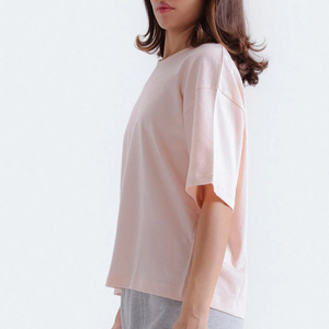 T-shirt en coton surdimensionné pour femme, coupe ample, col rond, manches courtes, style décontracté streetwear, logo personnalisé, vêtements en gros OEM - Product Image 6