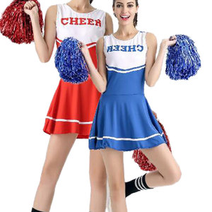 Tenue de cheerleading pour adultes Econex Sports, robe noire et blanche style jupe, pompons, logo imprimé par sublimation sur le devant - Product Image 4