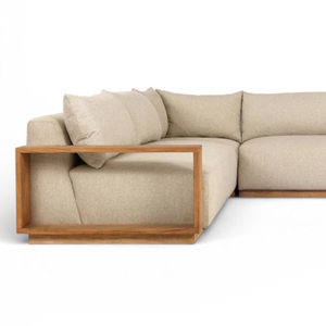 Minimalist Design L-Shaped Sectional Sofa Set with Teak Wooden Frame Material for Home Furniture Decoration and Garden Set - Product Image 5