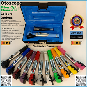 Ensemble d'instruments de diagnostic otoscope manuel à fibre optique bleu clair, certifié CE, léger, pour la chirurgie générale - Prix de gros - Product Image 6