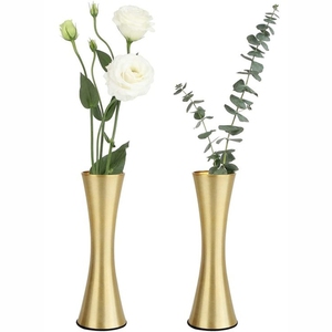 Florero Moderno de Lujo en Metal Dorado, Florero Decorativo de Latón Cepillado para Mesa, para Hogar, Sala de Estar, Hotel, Decoración de Bodas - Product Image 3