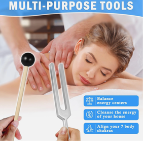 ส้อมเสียงแหลม 528 เฮิรตซ์ พร้อมค้อนซิลิโคนและผ้าทำความสะอาด สำหรับปรับจักระ - Product Image 2