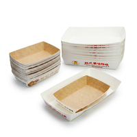 Barquette jetable en papier kraft durable pour vente en gros, idéale pour pique-nique, salade, frites, poulet à emporter