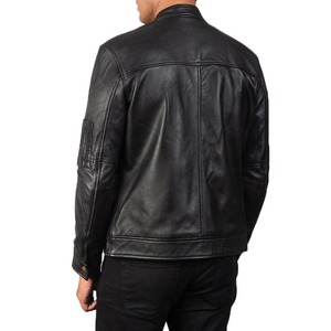 Custom Manufacturer High Quality Vintage 100% fox Leather <b>Jacket</b> Winter and Snow Fall <b>Men's</b> Leather Baseball <b>jacket</b> for <b>men</b> - Product Image 4