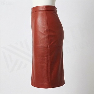 Women PU Leather Pencil <b>Skirt</b> Knee-Length Solid Color Office Lady Style Regular Waistline <b>Tight</b> Fit All Seasons Wear - Product Image 3