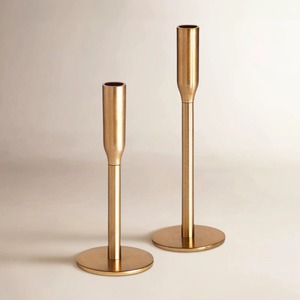 <b>Brass</b> <b>Candlestick</b> Holder Set of Two Durable Metal Design for Home Decoration - Product Image 1