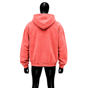 NOUVEAU SWEAT À CAPUQUE ZIPPÉ POUR HOMME EN POLAR CORAIL QUALITÉ SUPÉRIEURE, DESIGN IMPRIMÉ, LOGO AVANT, CUT REGULAR, POUR L'AUTOMNE - Product Image 2