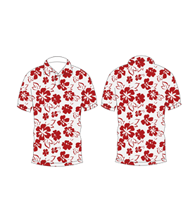 Chemise Hawaïenne Rouge Florale Personnalisée pour Homme – Manches Courtes, Boutonnée, en Polyester Respirant, Idéale pour l'Été, les Fêtes, la Plage et les Vacances - Product Image 3