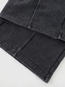 Loose Formal High Waist Sweatpants Trouser Pants in Acid Wash Dark Gray 100% Cotton No Prints/Text Everyday Wear bangladesh - Product Image 4