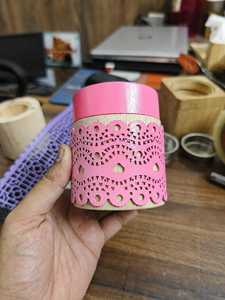 Hand-Made Wooden Incense <b>Burner</b> Pink Lace Design Bamboo Aromatic Holder All-Season Use Indian Handmade Religious Skill Artisan - Product Image 1