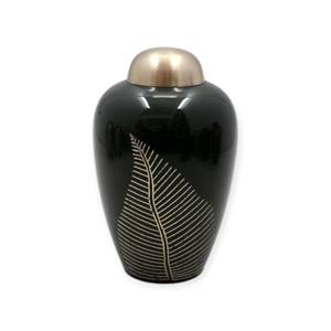 Urna Funeraria Moderna en Gris Degradado con Banda de Llave Griega, Acabado Liso, Estilo Conmemorativo Contemporáneo - Product Image 4