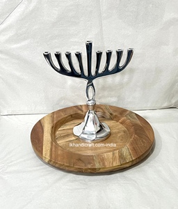 Pillar Decorative Iron Antique Handmade Durable Portable 7-Arm Menorah Candle Holder for Chanukah Home Decor - Product Image 5